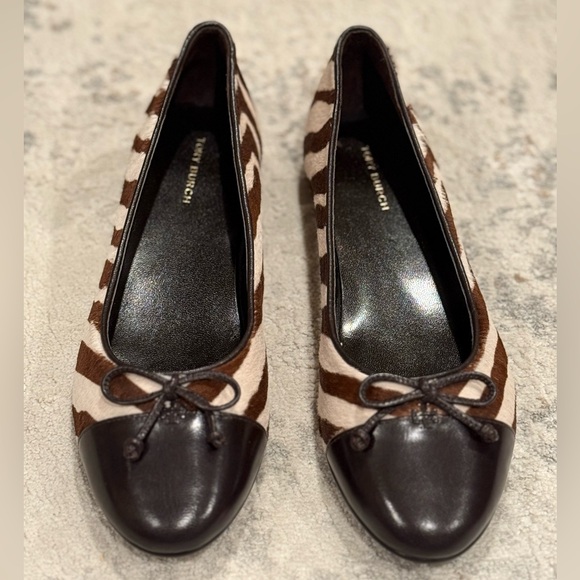 Tory Burch Shoes - NEW Tory Burch Toe- Cap Zebra Coco Ballet Flats 7M